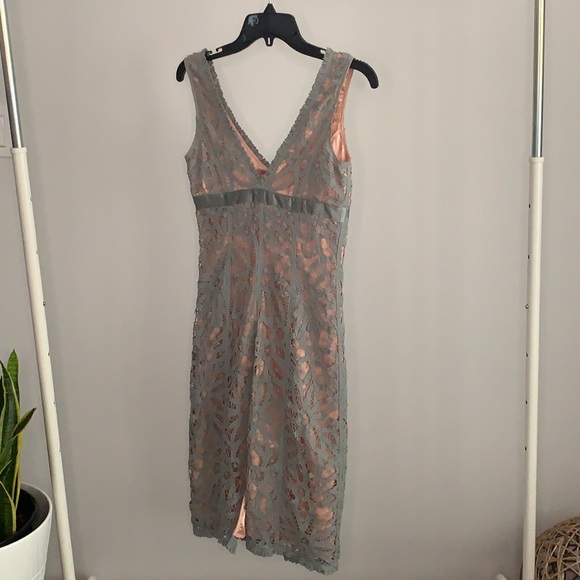 COPY - NWOT  Betsey Johnson Lace Grey & Peach Dress - Picture 2 of 11